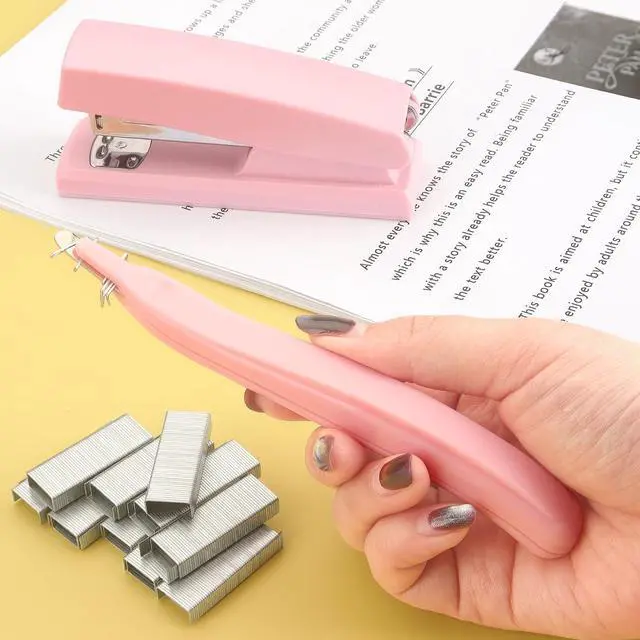 Alt view image 7 of 7 - ZZTX Desktop Stapler with Remover & 1000 Staples Pink