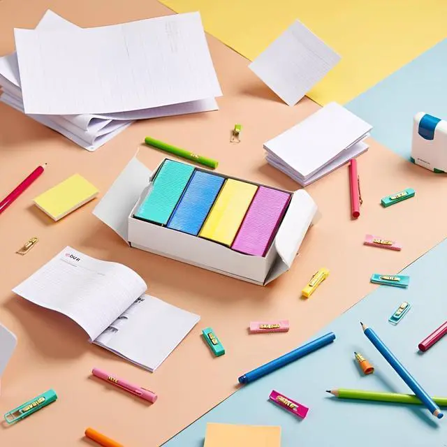 Alt view image 7 of 7 - 800Pcs Mini Color Staples DIY Shop Stapler Refills Standard Book Staples Mini Color Office Office Supplies