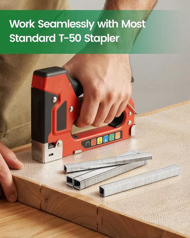 Alt view image 7 of 7 - meite T50 Staples, 1/4", 3/8" and 1/2" Leg Staples for Staple Gun, 2,520 Counts, Galvanized, 20 Gauge 3/8 Inch Crown, Ideal for for Upholstery, Construction, Furniture, Crafts