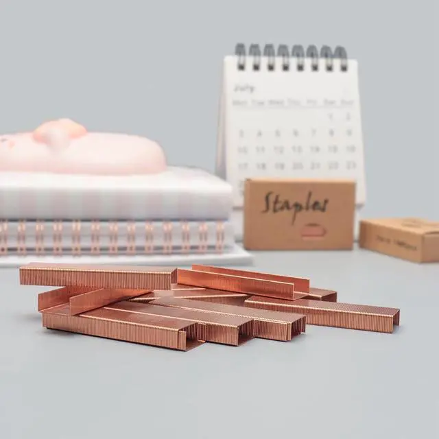 Alt view image 2 of 7 - NatSumeBasics 3000 Rose Gold Staples 26/6 Standard Colored Staple Refill