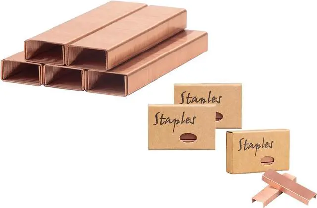 Main image of NatSumeBasics 3000 Rose Gold Staples 26/6 Standard Colored Staple Refill