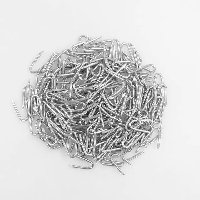 Alt view image 3 of 4 - Steel Wire Fencing Staples (200 pcs), Galvanized U-Shaped Fasteners Nails