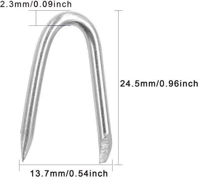 Alt view image 2 of 4 - Steel Wire Fencing Staples (200 pcs), Galvanized U-Shaped Fasteners Nails