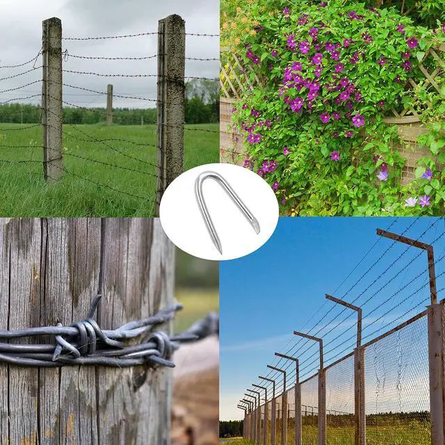Alt view image 4 of 4 - Steel Wire Fencing Staples (200 pcs), Galvanized U-Shaped Fasteners Nails