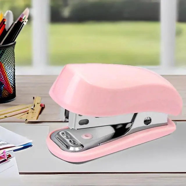Alt view image 2 of 7 - WIWUE GUO Mini Stapler, Blue & Pink