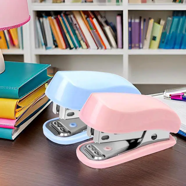 Alt view image 3 of 7 - WIWUE GUO Mini Stapler, Blue & Pink
