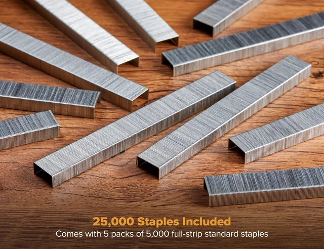 Alt view image 4 of 5 - Bostitch Office Premium Standard Staples, 1/4" Length, High-Carbon Steel, 5000 Per Box, 5-Pack