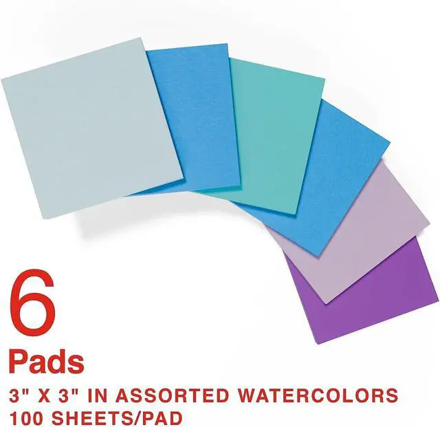 Alt view image 2 of 5 - Staples PopUp Sticky Notes, 3" x 3", Watercolor Colors, 600 Sheets DispenserReady Decorative Notes for Planning & Journaling