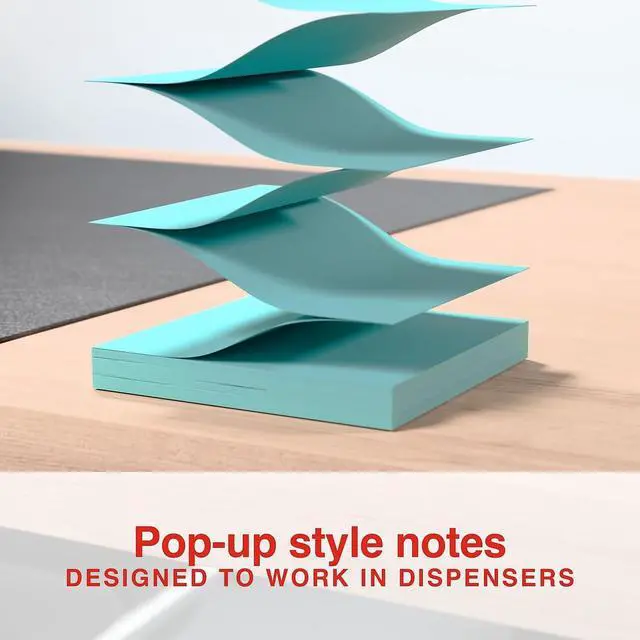 Alt view image 3 of 5 - Staples PopUp Sticky Notes, 3" x 3", Watercolor Colors, 600 Sheets DispenserReady Decorative Notes for Planning & Journaling