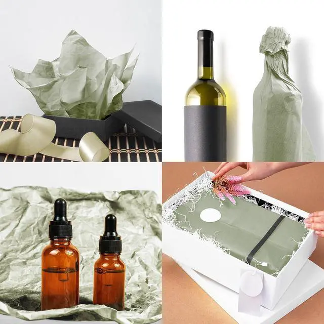 Alt view image 4 of 5 - 120 Sheets 14 x 20 Inch Sage Green Tissue Paper for Gift Bag