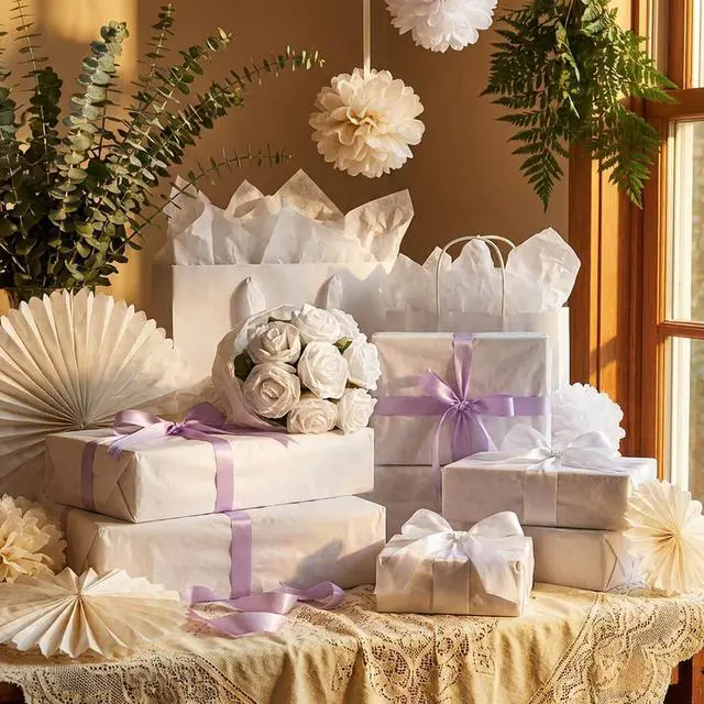 Alt view image 6 of 6 - Bobobag 100 Sheets White Tissue Paper 20"X14" Tissue Paper for Gift Bags, Gift Wrapping Tissue, Christmas Tissue Paper Anniversary Holiday Decoration Arts Craft