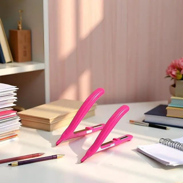 Alt view image 4 of 6 - 2 Pcs Pink Portable Staple Remover, Staple Puller Tool Magnetic Head Staple Removal Tool Handheld Puller, Pen Type Remover Binding Supplies School Office Home,and Punches