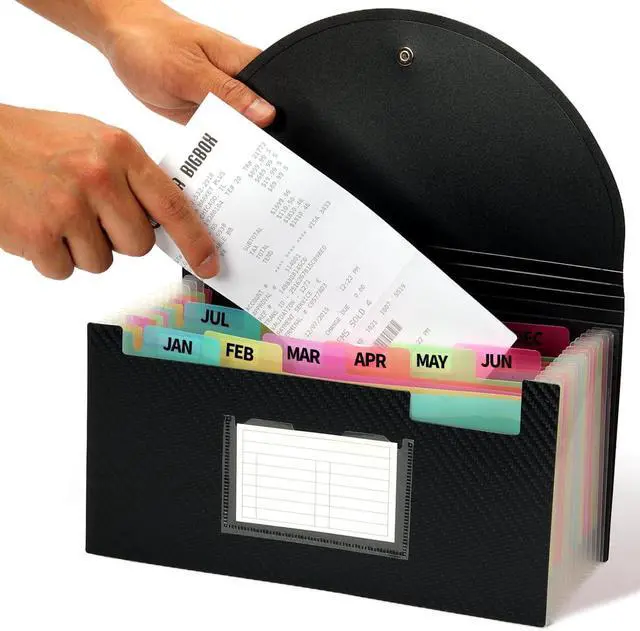 Main image of H4D Check Size 13 Pocket Expanding File Folder, 10 x 5.5 Inch, Black