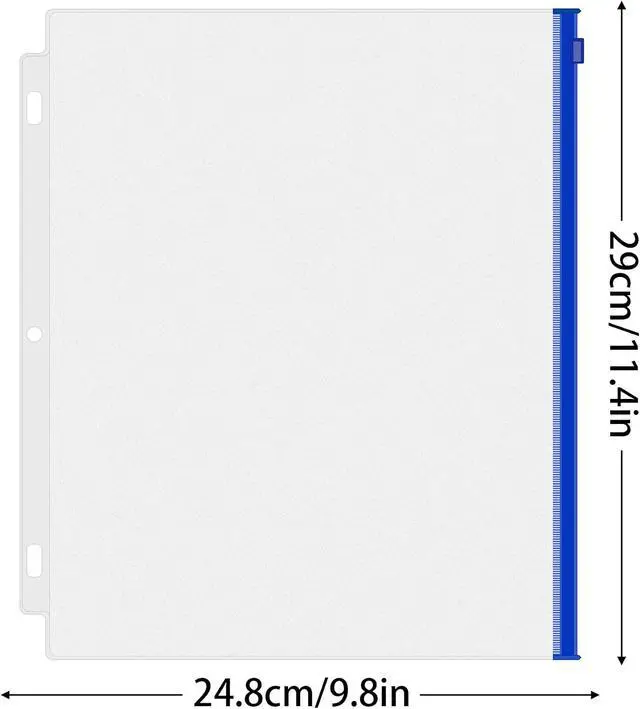Alt view image 3 of 7 - Antner 6 Pack Letter Size Binder Pockets for 3 Ring Binder, Multicolor Zipper Binder Pouches Loose Leaf Bags Document Folders, Waterproof PVC Binder Pockets Filing Bags for Business Office Supplies