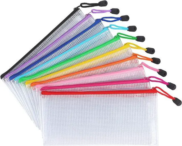 Main image of Tamaki 10 Pack Small Mesh Zipper Pouch Bags A6 Size, Colorful