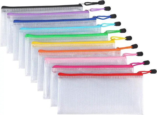 Alt view image 2 of 7 - Tamaki 10 Pack Small Mesh Zipper Pouch Bags A6 Size, Colorful