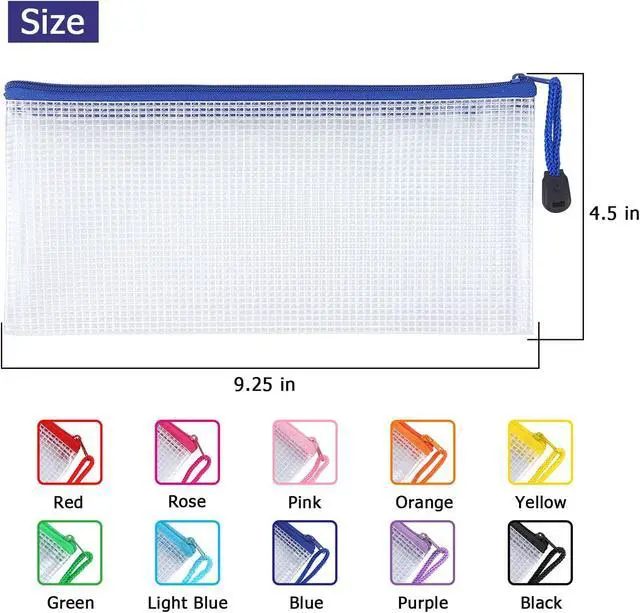 Alt view image 3 of 7 - Tamaki 10 Pack Small Mesh Zipper Pouch Bags A6 Size, Colorful
