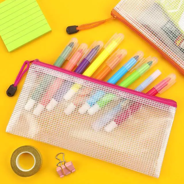 Alt view image 6 of 7 - Tamaki 10 Pack Small Mesh Zipper Pouch Bags A6 Size, Colorful