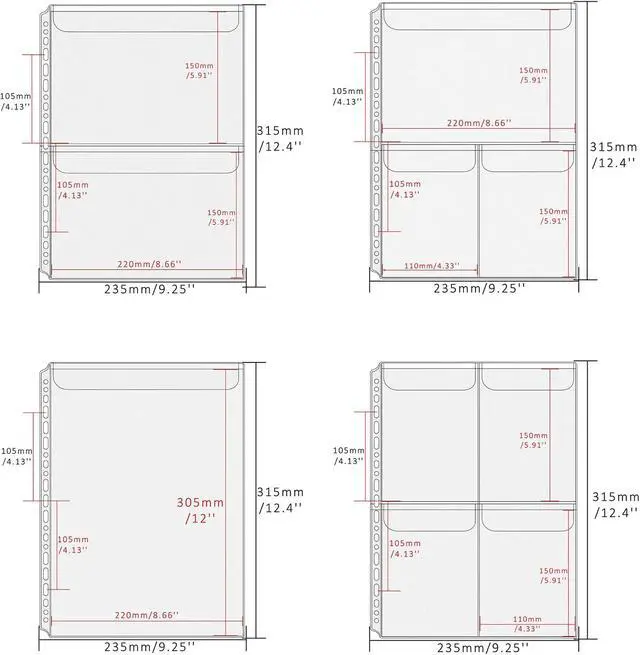 Alt view image 6 of 7 - Mogoostry A4 Binder Pockets Multi Pocket Binder Sleeves Top Flap Filing Bag