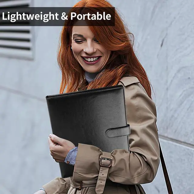 Alt view image 5 of 7 - Professional Padfolio with Clipboard, Faux Leather Portfolio Folder Binder