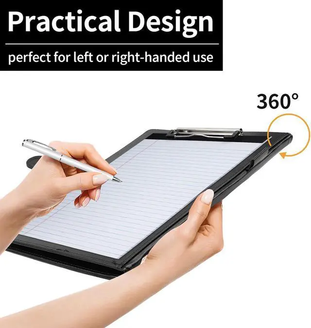 Alt view image 7 of 7 - Professional Padfolio with Clipboard, Faux Leather Portfolio Folder Binder