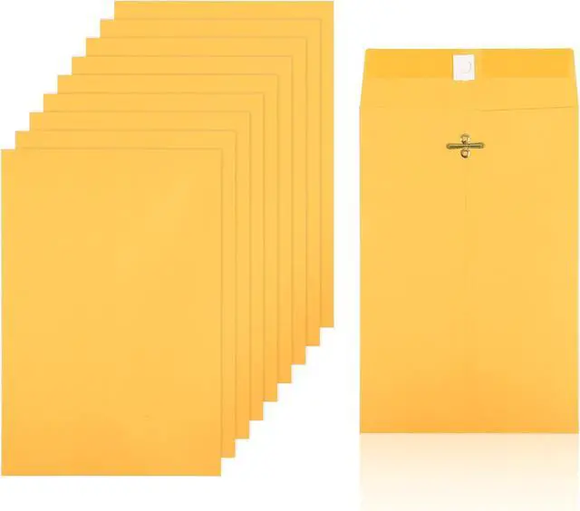 Main image of 10pcs Heavy Duty Clasp Mailing Envelopes 6x9 Inches, Large Kraft Catalog Envelope Thick Manila Envelopes with Clasp Closure for Office Business School Home