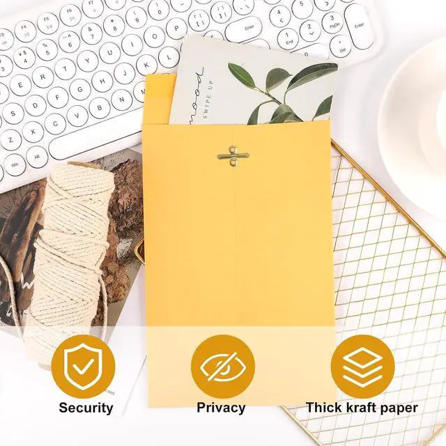 Alt view image 4 of 7 - 10pcs Heavy Duty Clasp Mailing Envelopes 6x9 Inches, Large Kraft Catalog Envelope Thick Manila Envelopes with Clasp Closure for Office Business School Home
