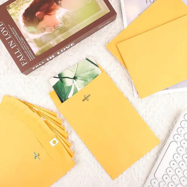Alt view image 7 of 7 - 10pcs Heavy Duty Clasp Mailing Envelopes 6x9 Inches, Large Kraft Catalog Envelope Thick Manila Envelopes with Clasp Closure for Office Business School Home