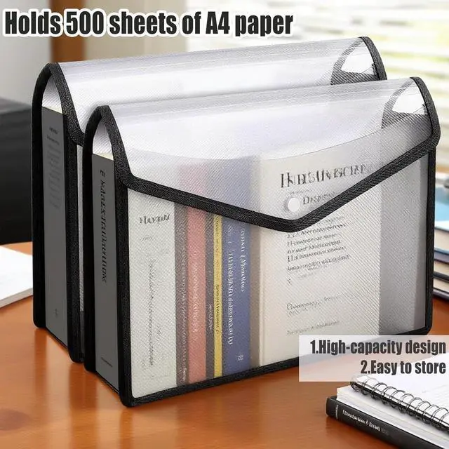 Alt view image 5 of 7 - Plastic Folders with Pockets,Document Expandable Folder,Receipt Organizer
