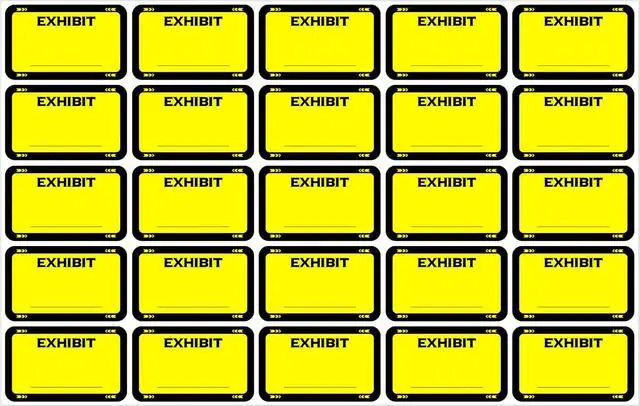 Main image of Tinlade 500 Pcs Exhibit Stickers Legal Exhibit Labels 1.65x1 Inches,Yellow