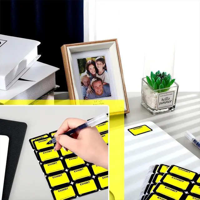 Alt view image 7 of 7 - Tinlade 500 Pcs Exhibit Stickers Legal Exhibit Labels 1.65x1 Inches,Yellow