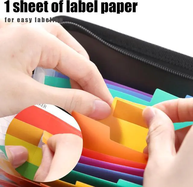 Alt view image 4 of 6 - Koogel 13 Pockets Expanding File Folder, Zipper Accordion Organizer, Black