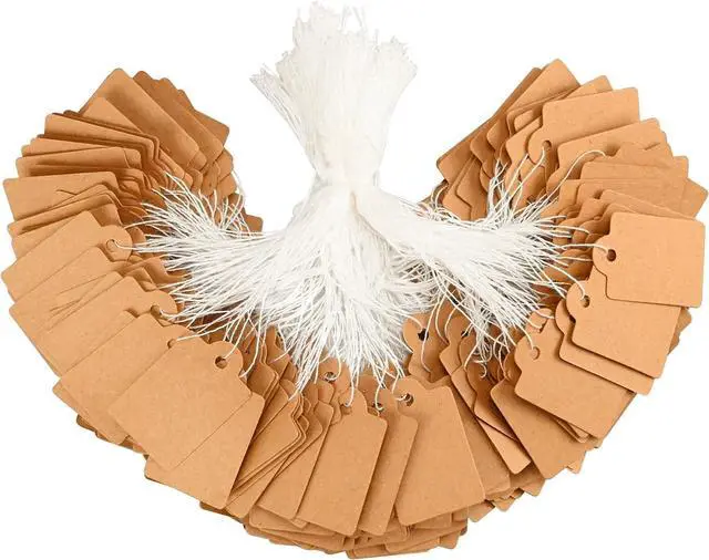 Main image of 220 Pack Kraft Gift Tags with String Attached Marking Display Labels