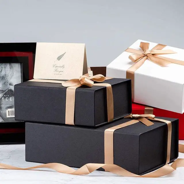 Alt view image 7 of 7 - LIFELUM Black Gift Box for Birthday with Magnetic Lid, 13.5"x10"x4"