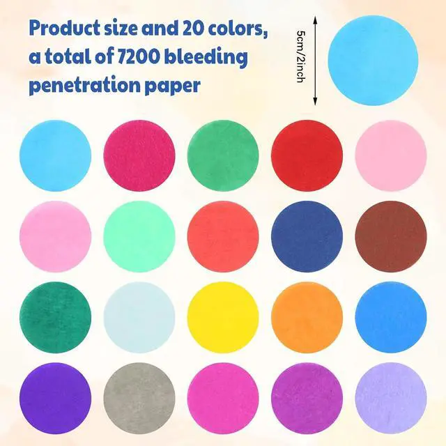 Alt view image 2 of 6 - AmazingSpark 7200 Pcs Bleeding Tissue Paper 2 Inch Art DIY Crafts, Round