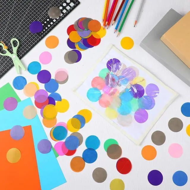 Alt view image 4 of 6 - AmazingSpark 7200 Pcs Bleeding Tissue Paper 2 Inch Art DIY Crafts, Round