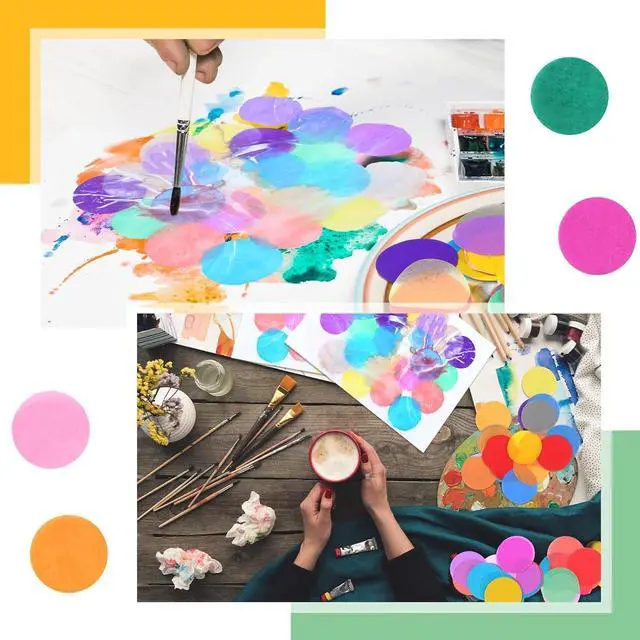 Alt view image 6 of 6 - AmazingSpark 7200 Pcs Bleeding Tissue Paper 2 Inch Art DIY Crafts, Round