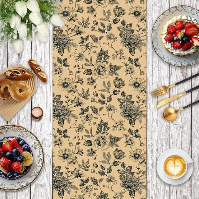 Alt view image 7 of 7 - Burymento Kraft Flowers Wrapping Paper, Roses and Chrysanthemums Mini Roll Gift Wrap for Birthday, Valentines, Mothers day, Graduation, Wedding, Fathers day, Baby Shower, Christmas (17in x 16.4ft)