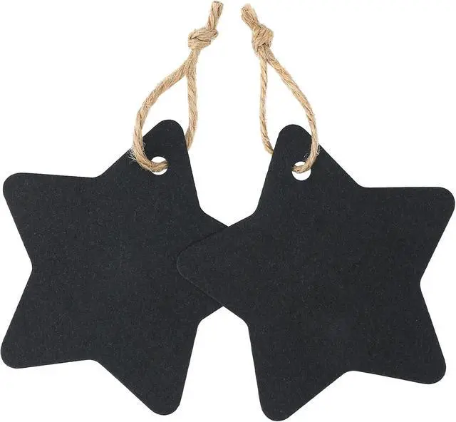 Alt view image 3 of 7 - G2PLUS Star Gift Tags, 100PCS Blank Star Shaped Tags, Kraft Paper Gift Tag with String for Present Wrapping, Wedding, Graduation, Christmas Party Favors (Black)