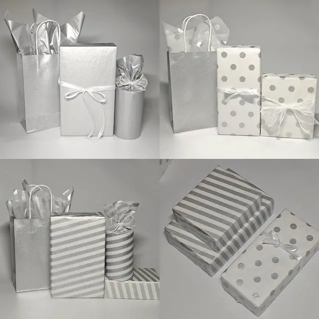Alt view image 6 of 7 - Tissue Paper Gift Wrap, 30 Sheets Metallic Silver Gift Wrapping Tissue Paper for Gift Bags, Glitter Art Packaging for Birthday Party Favor Decor DIY Fringe Shredded Fill Confetti,19.7x13.8in