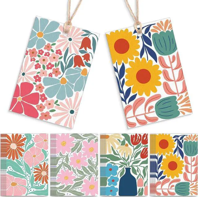 Main image of AmazingSpark 50 Set Gift Tags with String, Abstract, Colorful