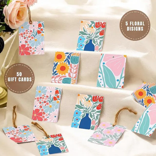 Alt view image 4 of 7 - AmazingSpark 50 Set Gift Tags with String, Abstract, Colorful