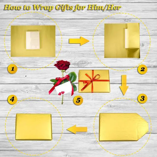 Alt view image 5 of 7 - 100 Sheets Gold Tissue Paper Artdly 12 x 20 Inches Gold Wrapping Paper Bulk for Weddings Birthday DIY Project Wrapping Crafts Decor