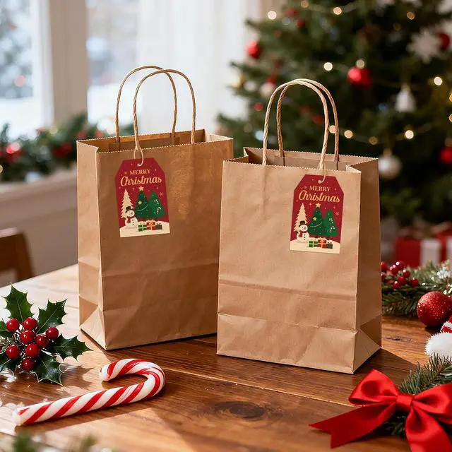 Alt view image 5 of 7 - G2PLUS Merry Christmas Tags - 50Pcs Red Christmas Paper Gift Tags with String, Xmas Tree Tag for Gift Wrapping, Candy Bags, DIY Crafts, Holiday Party Favors (3.3x2.2 in)