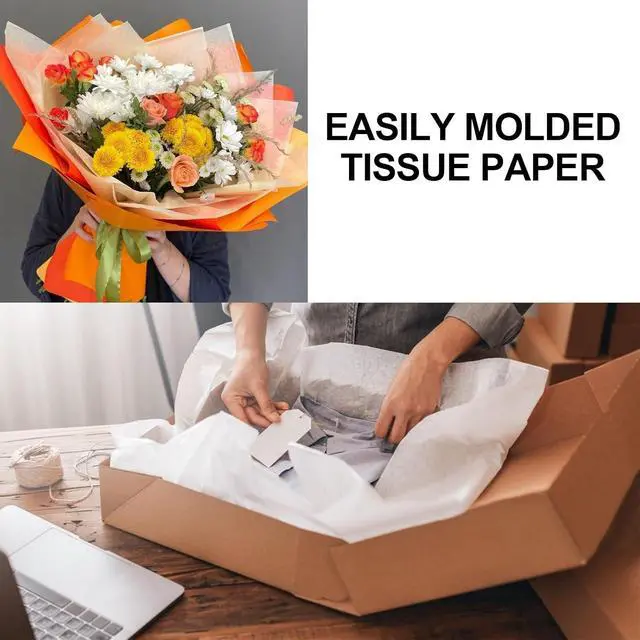 Alt view image 4 of 7 - Phinus 140 Sheets White Tissue Paper, 14 x 20 Inches Tissue Paper Bulk, Wrapping Tissue Papers for Weddings Birthday DIY Project Arts Craft Decor