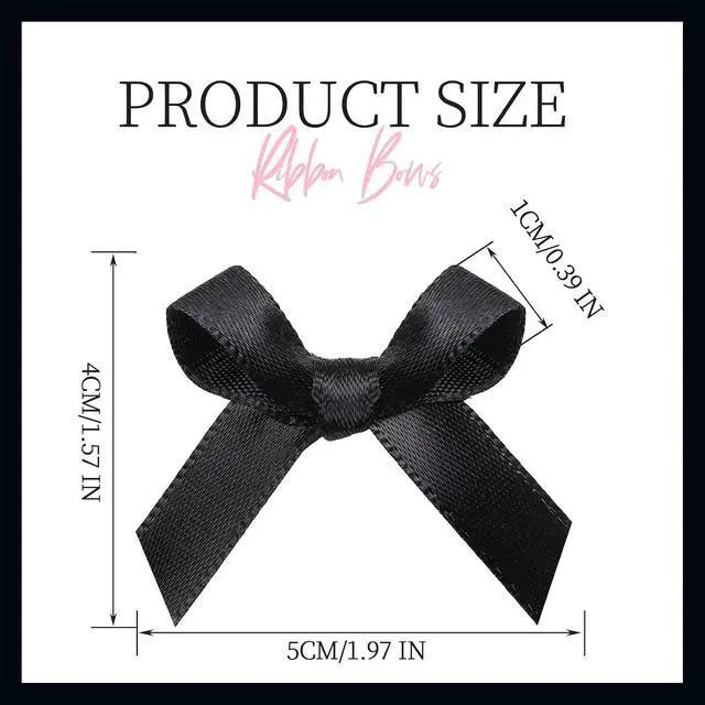 Alt view image 3 of 7 - YGDZ 50 PCS Mini Black Bows, Small Stain Ribbon Black Bow for Cake, Tiny Bows for Crafts, Bow Decorations for Party Favors, Balloons