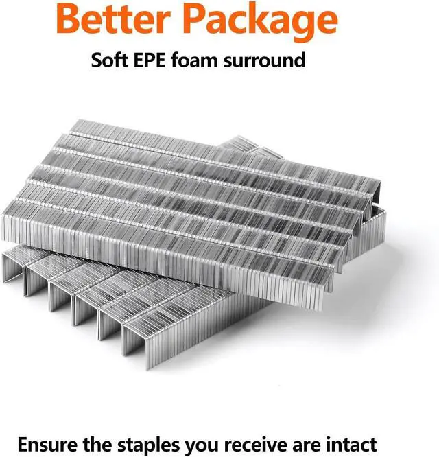 Alt view image 3 of 6 - Heavy Duty T50 Staples 1000-Count 2 Sizes 304 Stainless Steel