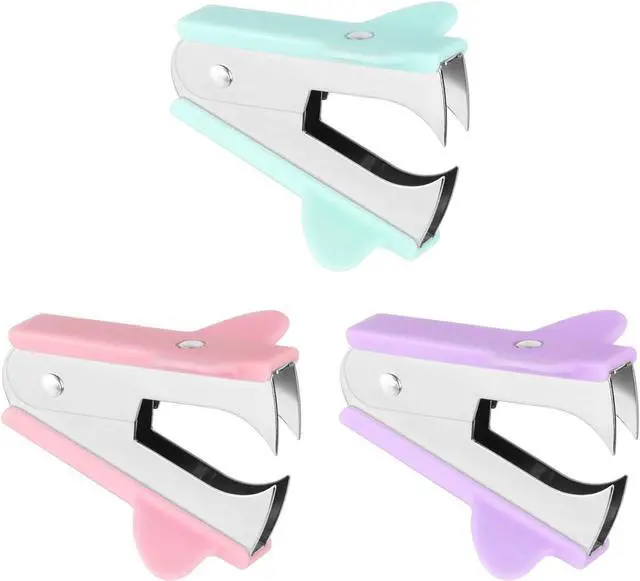 Main image of 3PCS Staple Puller Remover Tool,Professional Staple Remover for School Office Home,Steel Jaws Comfort Grip Removers(Pink,Blue,Purple)