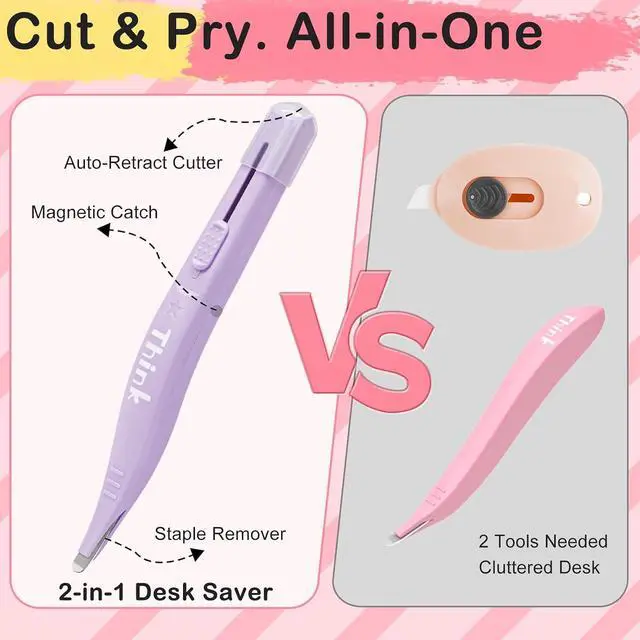 Alt view image 6 of 7 - ThinkLearn 2-in-1 Magnetic Staple Remover with Retractable Blade, 5 Pack