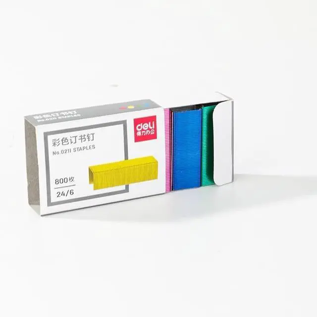 Alt view image 4 of 6 - 800Pcs Mini Color Staples DIY Shop Stapler Refills Standard Book Staples Office Staples Office Supplies
